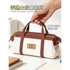 Estojo de lápis portátil retrô Bolsa de papelaria de alto valor estilo ins meninos meninas estilo grande capacidade Supe