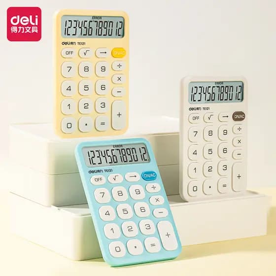 Deli TE121 Calculadora Pequena Fofa Pequena Portátil Mini Calculadora Portátil Contabilidade Uso de Escritório Financeir