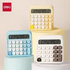 Deli TE36 Calculadora de mesa fofa portátil Mini calculadora portátil contabilidade uso em escritório financeiro