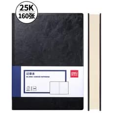Deli 3186 Caderno de escritório comercial 25K Bloco de notas Cópia de superfície dura 160 páginas Caderno espesso Livro