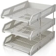 Deli 9209 Rack de arquivo Cesta de arquivo de três camadas Coluna de arquivo combinada Armazenamento de dados de arquivo