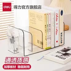 Estante de mesa para livros, prateleira com suporte para caneta, caixa de armazenamento, estante transparente espessada