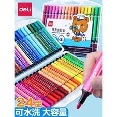 Deli 70723 Caneta Aquarela 36 Cores Estudantes Usam Escova Crianças Lavável Escova Conjunto 24 Cores Estudante Crianças