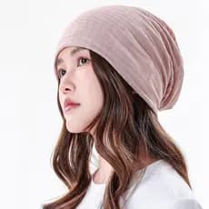 Nightcap feminino verão fino sem pressão Anti-aleatório chapéu de cabelo ar condicionado quarto à prova de vento pilha c