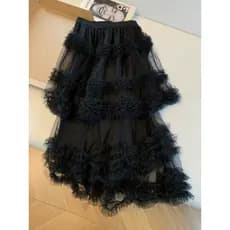 Guangzhou treze linhas de produtos altos estilo de venda quente ~ francês fofo cintura elástica estilo comprimento médio