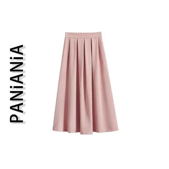 PANiANiA saia plissada feminina verão 2023 novo estilo cintura alta Drape mais magro olhar braço A linha saia de comprim