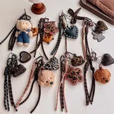 Miu série pequeno bonito couro leopardo impressão saco pingente carro chaveiro leopardo impressão Xu Aoxue amor saco pin