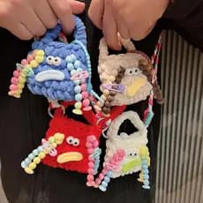 Bolsa de fone de ouvido com trança feia, adequada para airpods, capa protetora, Apple, sem fio, Bluetooth, bolsa de moed