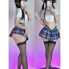 Minissaia xadrez saia plissada sem forro estilo japonês JK Campus magro minissaia uniforme tentação boate estilo desejo