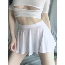 Saia plissada sem forro transparente saia curta puro desejo tentação menina quente abstinência pequena fada provocando p