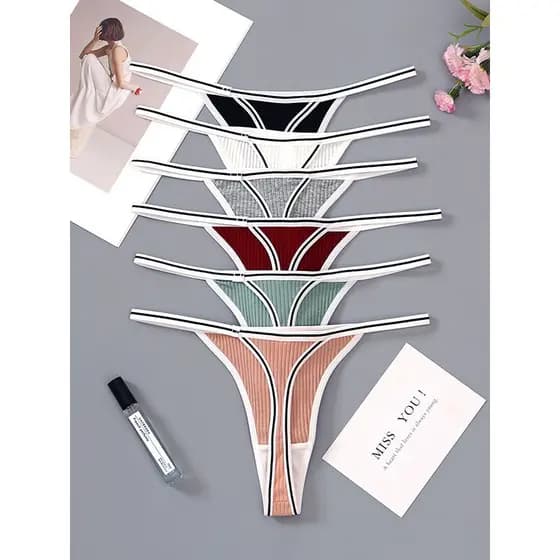 2026 novo estilo roupa interior feminina tanga esportes algodão Fitness respirável cintura baixa cinto fino magro elásti