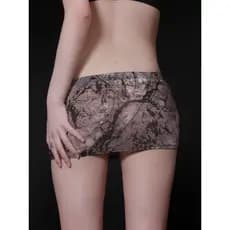 Ultra-fino impresso gaze transparente minissaia nádegas apertadas boate quente menina Retro tendência decolagem