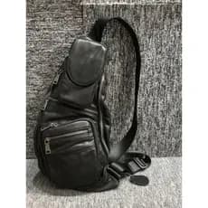 Bolsa de peito All-Match moda bolsa de couro versão coreana primeira camada de couro unissex bolsa de ombro Retro único