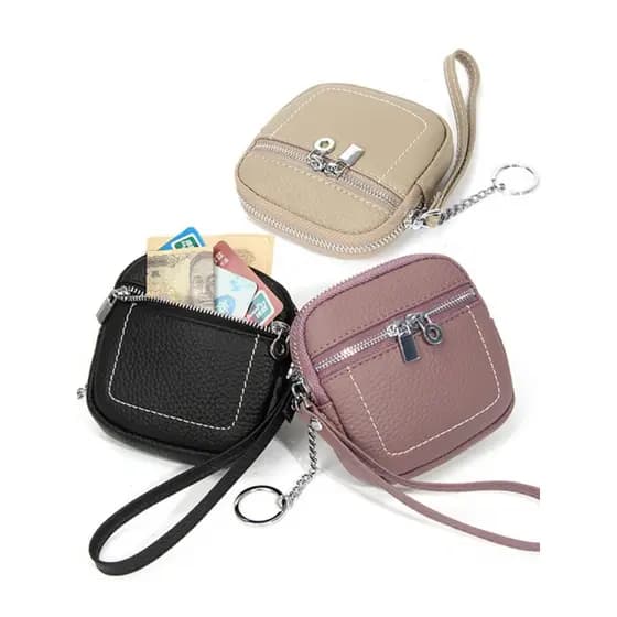 Primeira camada de couro moeda bolsa senhoras pequena embreagem 2025 novo estilo europeu americano moda couro genuíno em