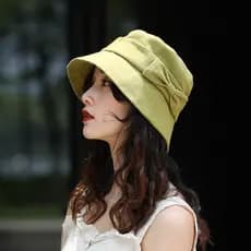 Chapéu balde de aba pequena feminino verão simples arco bacia chapéu lazer viagem chapéu de sol chapéu de pano dobrável