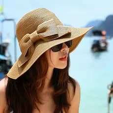 Chapéu de sol feminino verão versão coreana arco chapéu de palha dobrável chapéu de sol aba grande chapéu de praia viage
