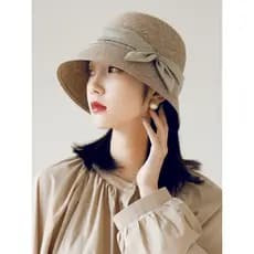 Chapéu feminino verão chapéu de palha dobrável protetor solar chapéu de sol japonês Retro balde chapéu pequena borda arc