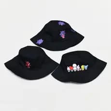 Japonês único estilo moderno algodão balde chapéu estilo japonês puro algodão BT21 conjunta bacia chapéu Anime mercadori