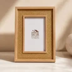 Porta Retrato 10x15 Decorativo Moldura Estilo Palhinha Indiana Texturizada Mesa Sala Quarto Porta Foto Quadro Elegante