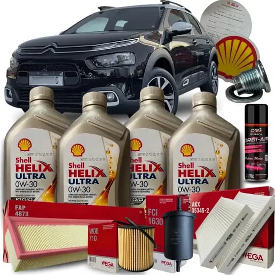 Kit Revisão Troca Oleo 0w30 Shell C4 Cactus 1.6 2018 2019 2020 2021 2022 2023 2024 2025.