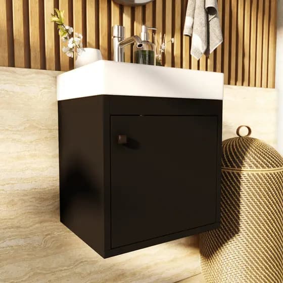 Gabinete Suspenso Madrid Para Banheiro 40cm Com 1 Porta Armario Multiuso