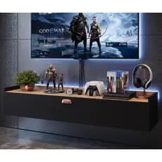 Rack Aparador Gamer Suspenso Para Video Game Com Porta Gaveta Bancada TV 90