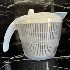 Secador de Salada 2,8L Plasútil Centrífuga Manual Branco Marmorizado