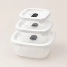 Kit 3 Potes com Válvula e Datador 1L 550ml 250ml Plasútil