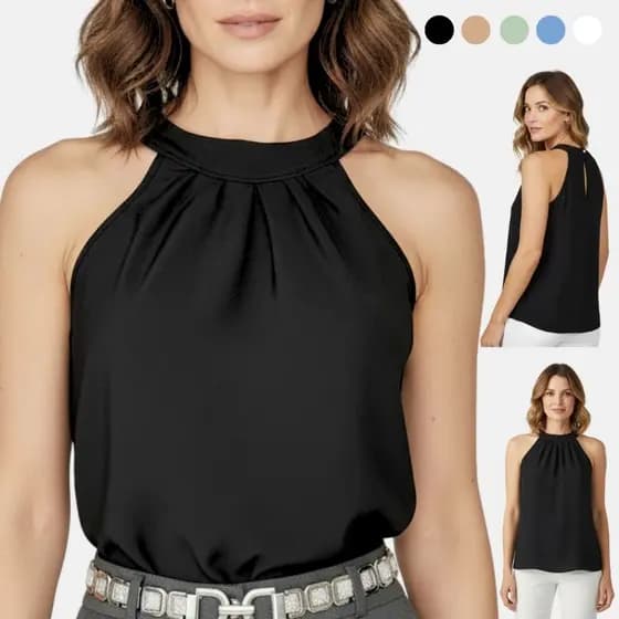 Blusa Feminina Gola Halter Moda Classica Casual Elegante
