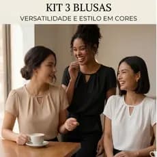 Kit 3 Blusas Feminina Elegante Essencial Moda Evangélica