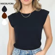 Blusa Feminina Moderna Elegante Estilosa Basica Muscle Tee Viscolycra