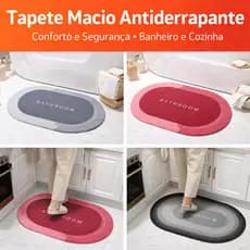 Tapete Banheiro Mágico Antiderrapante Ultra Absorvente Casa Sortido