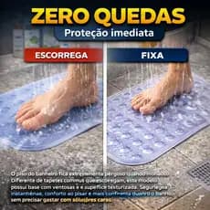 Tapete Antiderrapante Banheiro 36X66CM com Ventosas PVC