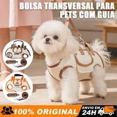Mochila Horizontal Portátil Cães Gatos com Cinto Tração Segurança