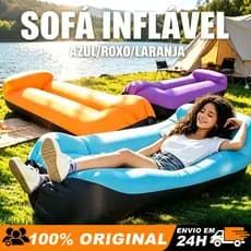 Sofá-Cama Inflável Portátil para Preguiçosos Ideal para Acampamento, Praia, Sesta e Uso Interno