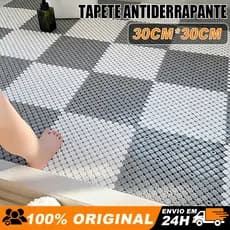 Kit 6 ou 12 Tapete Modular para Box Banheiro e Vestiário 30x30cm Antiderrapante