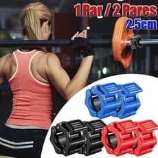 Presilhas Trava Rápida 25mm Para Barra De Academia Halter Jaw Lock 2,5cm Acessórios Musculação Par