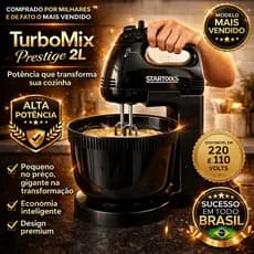 Batedeira 220V  Profissional Preta Alta Performance para Massas Pesadas, Bolos e Receitas Perfeitas
