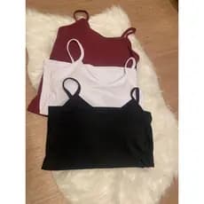 KIT 3 Blusa Ribana Alcinha com Bojo Estampa Lisa