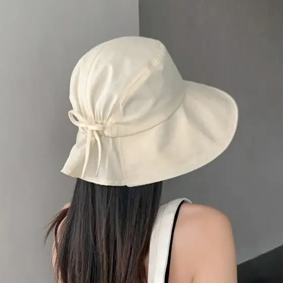 Design Original plissado cordão balde chapéu respirável japonês verão uv ultravioleta pára-sol protetor solar chapéu fem