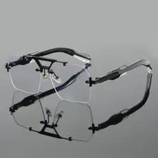 1 par de óculos de lente transparente com tecnologia masculina e feminina, óculos planos decorativos exclusivos, óculos
