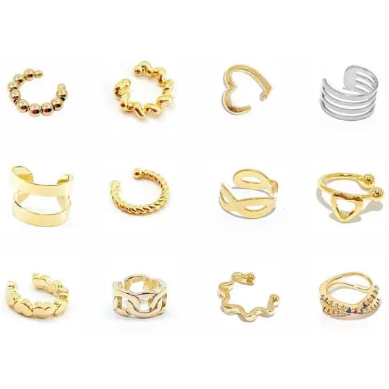 Kit Semi Joias Folheadas 5 Piercings Fake Para Revender Atacado