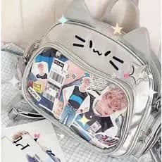 Y2k Coreano kawaii Gato lolita Saco Bonito Bolsa De Ombro Do Plutônio Meninas Bolso Transparente harajuku crossbody Moda