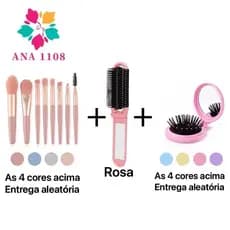 ANA1108 kit de Mini Escova e mini 8 pincéis Espelho Portátil Perfeita Para Bolsa