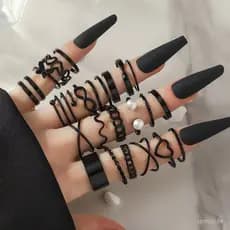 Conjunto de 22 anéis borboleta um conjunto de 22 anéis pretos vintage uma joia ideal para oferecer a mulheres