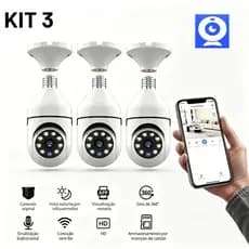 Câmera De Segurança ip wifi Sem Fio 360 Com Bico De Lâmpada ptz full HD App
