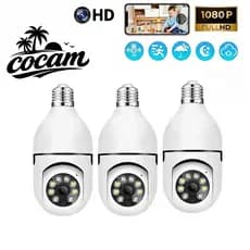 KIT De Câmera De Segurança WIFI Lâmpada Sem Fio full HD IP 360 ° Com Microfone 8177