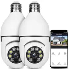 KIT HD 1080P Wifi LED Câmera Luz 360 Panorâmica Sem Fio Segurança Em Casa CCTV E27 Fisheye Lâmpada IP Áudio Bidirecional