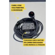 Cabo Inversor com Voltímetro para Starlink | Estabilizador de Energia 12V | Evita Reinício