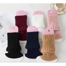 Polaina Infantil de Tricô Grossa Inverno Quentinha Canelada Menina